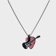 Rock Guitar Necklace Hip Hop Couple Pendant for Men and Women