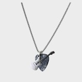 Rock Guitar Necklace Hip Hop Couple Pendant for Men and Women