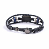 Hand woven genuine leather bracelet for Route 66 in the United States