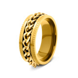Men's chain rotatable stainless steel pressure reducing ring chain ring