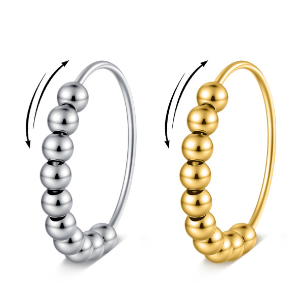 Rotating decompression stainless steel bead ring