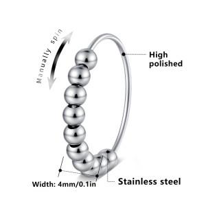Rotating decompression stainless steel bead ring