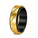 304 stainless steel punk style 8mm rotatable ring