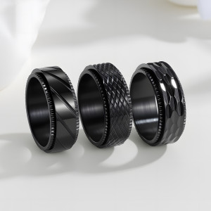 304 stainless steel punk style 8mm rotatable ring