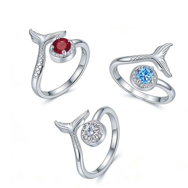 Fish tail set diamond ring set diamond zircon ring