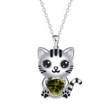 Cartoon Cat Hugging Love Pendant Cute and Fashionable Black Cat Pendant Necklace for Women