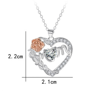 Love Rose Necklace Women's Premium Cross Chain Jewelry