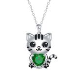 Cartoon Cat Hugging Love Pendant Cute and Fashionable Black Cat Pendant Necklace for Women