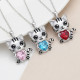 Cartoon Cat Hugging Love Pendant Cute and Fashionable Black Cat Pendant Necklace for Women