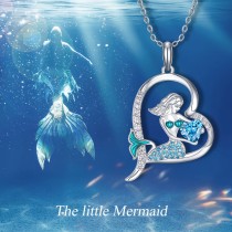 925 silver mermaid necklace collarbone chain pendant sweater chain birthday gift