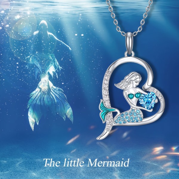 925 silver mermaid necklace collarbone chain pendant sweater chain birthday gift