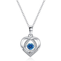 Jumping Love Dynamic Necklace Female S925 Silver Clavicle Chain Pendant