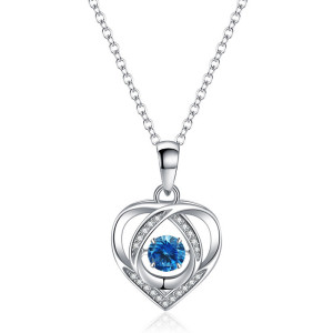 Jumping Love Dynamic Necklace Female S925 Silver Clavicle Chain Pendant