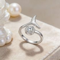 Fish tail set diamond ring set diamond zircon ring