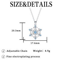 zircon  blue snowflake necklace temperament collarbone chain