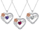 Love Rose Necklace Women's Premium Cross Chain Jewelry