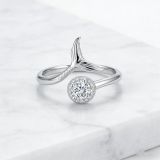 Fish tail set diamond ring set diamond zircon ring