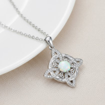 Opal Celtic necklace for women with a high-end feel