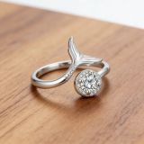 Fish tail set diamond ring set diamond zircon ring
