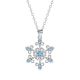 zircon  blue snowflake necklace temperament collarbone chain