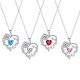 Heart shaped pendant, rose necklace, women's collarbone chain, love gift