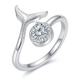 Fish tail set diamond ring set diamond zircon ring