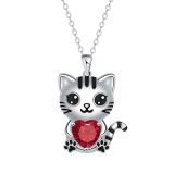 Cartoon Cat Hugging Love Pendant Cute and Fashionable Black Cat Pendant Necklace for Women