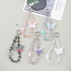 New Butterfly Beaded Mobile Pendant Bag Pendant Ins Mobile Chain Pendant
