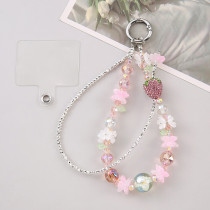 New Phone Chain Strawberries Diamond Ball Pendant Bag Keychain