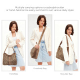 Leopard checkerboard pattern hand-held shoulder bag, checkered diagonal cross sub mother bag