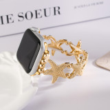 Starfish strap suitable for Apple iWatch9876 metal strap pentagram
