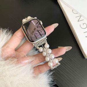 Suitable for Apple Watch S10 Ultra Pearl Chain Strap for Women
