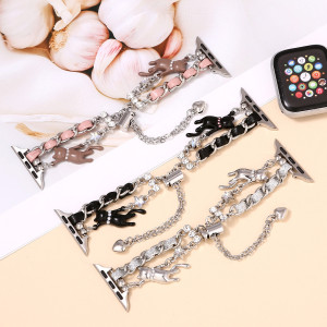 Black Cat Pearl Diamond Chain Strap Apple Watch S10/9/8/SE/7/6/5/4/3/2/1