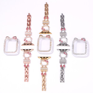 Suitable for Apple Watch case iwatch98 Kitty cat diamond bracelet metal strap S10