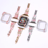 Flower tassel studded diamond metal strap suitable for Apple Watch with iwatch56789SE