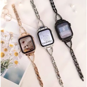 Suitable for Apple Watch Straps 1-9 Generation SE S10 S11 Cross shaped Metal Strap