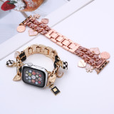 Suitable for iwatch 9 strap, iwatch S10 generation leather chain, metal bracelet, apple SE strap