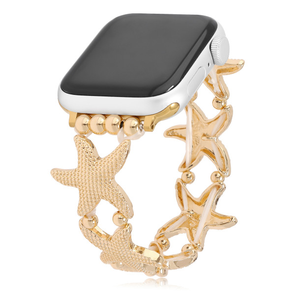 Starfish strap suitable for Apple iWatch9876 metal strap pentagram