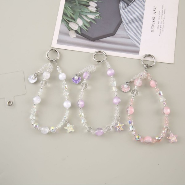 Shell Star Crystal Girl Heart Phone Chain Trendy Versatile Phone Pendant Creative Keychain Bag Hanging
