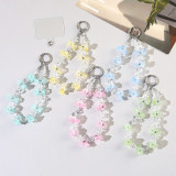 Hydrangea bead hanging chain wrist phone chain flower translucent fresh crystal chain anti drop hanging rope bag accessories