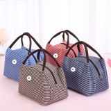 20mm snap button jewelry Striped bento bag insulation bag Oxford cloth waterproof large ice pack
