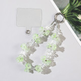 Hydrangea bead hanging chain wrist phone chain flower translucent fresh crystal chain anti drop hanging rope bag accessories
