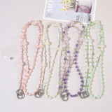 Pearl bead mobile phone chain, keychain pendant, accessory, hanging decoration