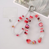 Mobile phone chain bursts with brightness, high-end bead wrist hanging chain, bow flower hanging decoration bag chain