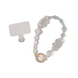 Sweet Girl Phone Chain Crystal Clear Versatile Short Pearl Colorful Bead Dream Keychain Phone Hanging Rope