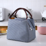 20mm snap button jewelry Striped bento bag insulation bag Oxford cloth waterproof large ice pack