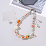 Mobile phone chain bursts with brightness, high-end bead wrist hanging chain, bow flower hanging decoration bag chain