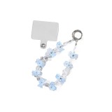 Hydrangea bead hanging chain wrist phone chain flower translucent fresh crystal chain anti drop hanging rope bag accessories