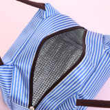20mm snap button jewelry Striped bento bag insulation bag Oxford cloth waterproof large ice pack