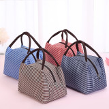 20mm snap button jewelry Striped bento bag insulation bag Oxford cloth waterproof large ice pack